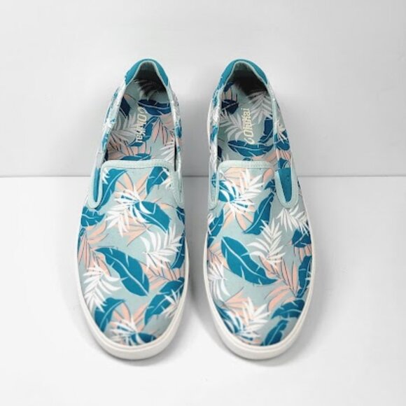 OLUKAI MEN\'S lae\'ahi Pa\'l slip-on sneakers print palms blue Sz 11.5 NEW main image 7